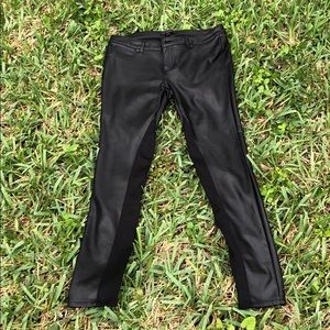 Pleather pants with stretchy panel